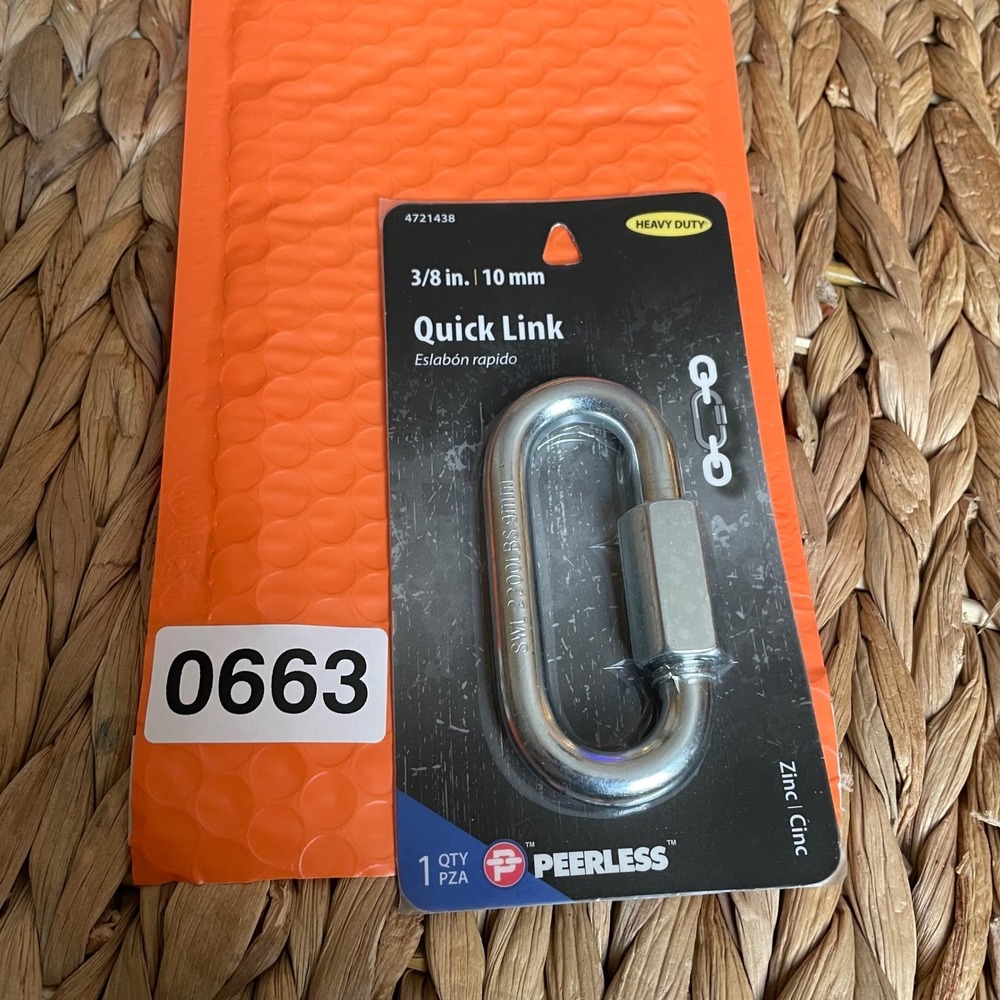 ✅ Peerless 3/8 in 10mm Heavy Duty Quick Link Zinc Plated Steel 1900lb #️⃣0663
